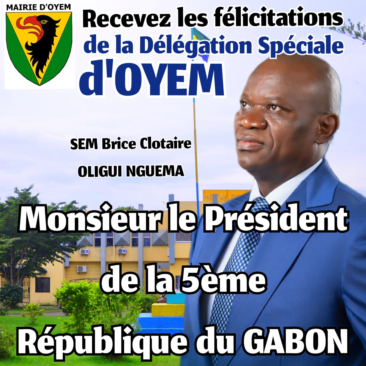 Investiture du premier Président de la Ve République du GABON :